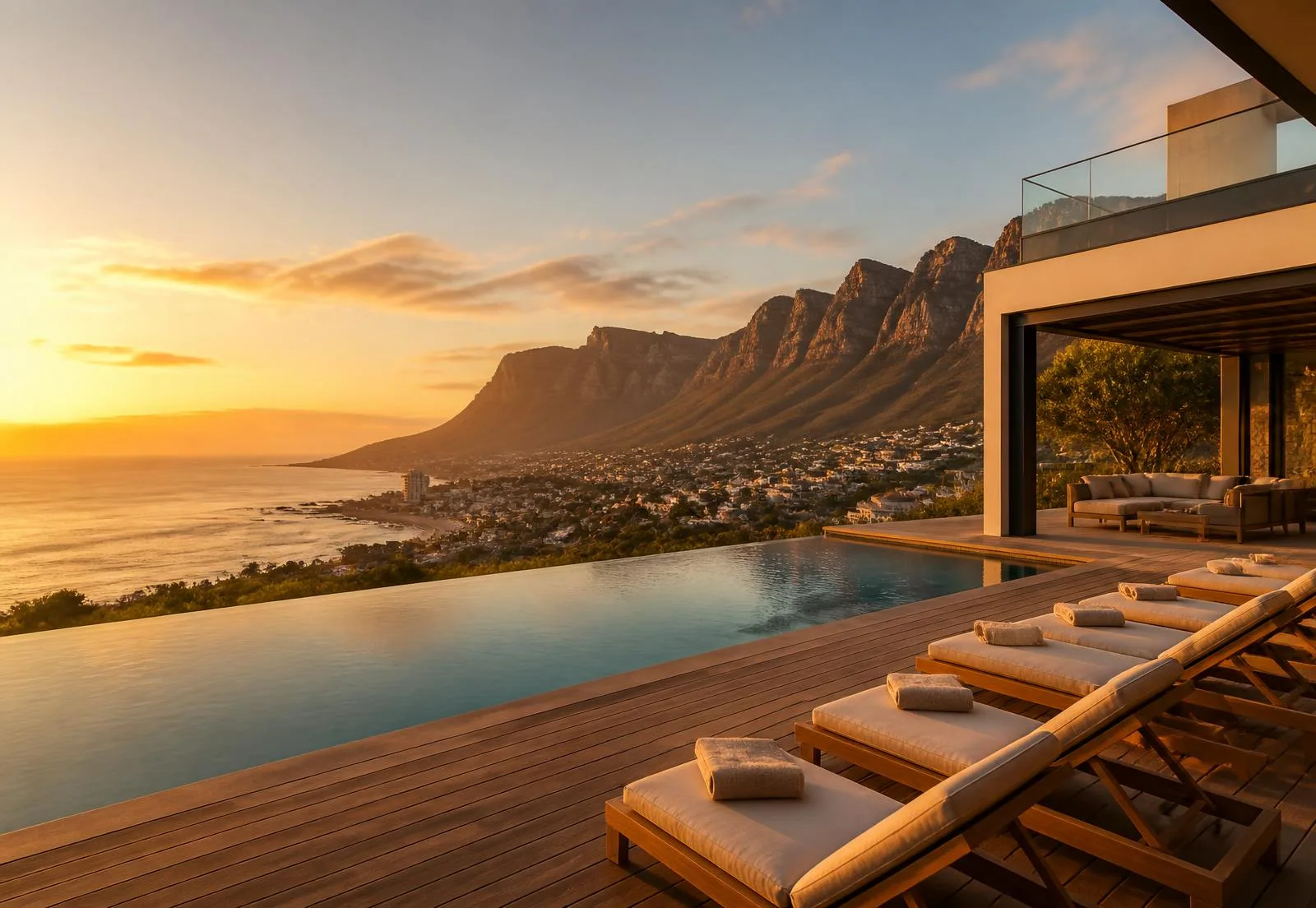 Boutique Cape Town living room with mountain views